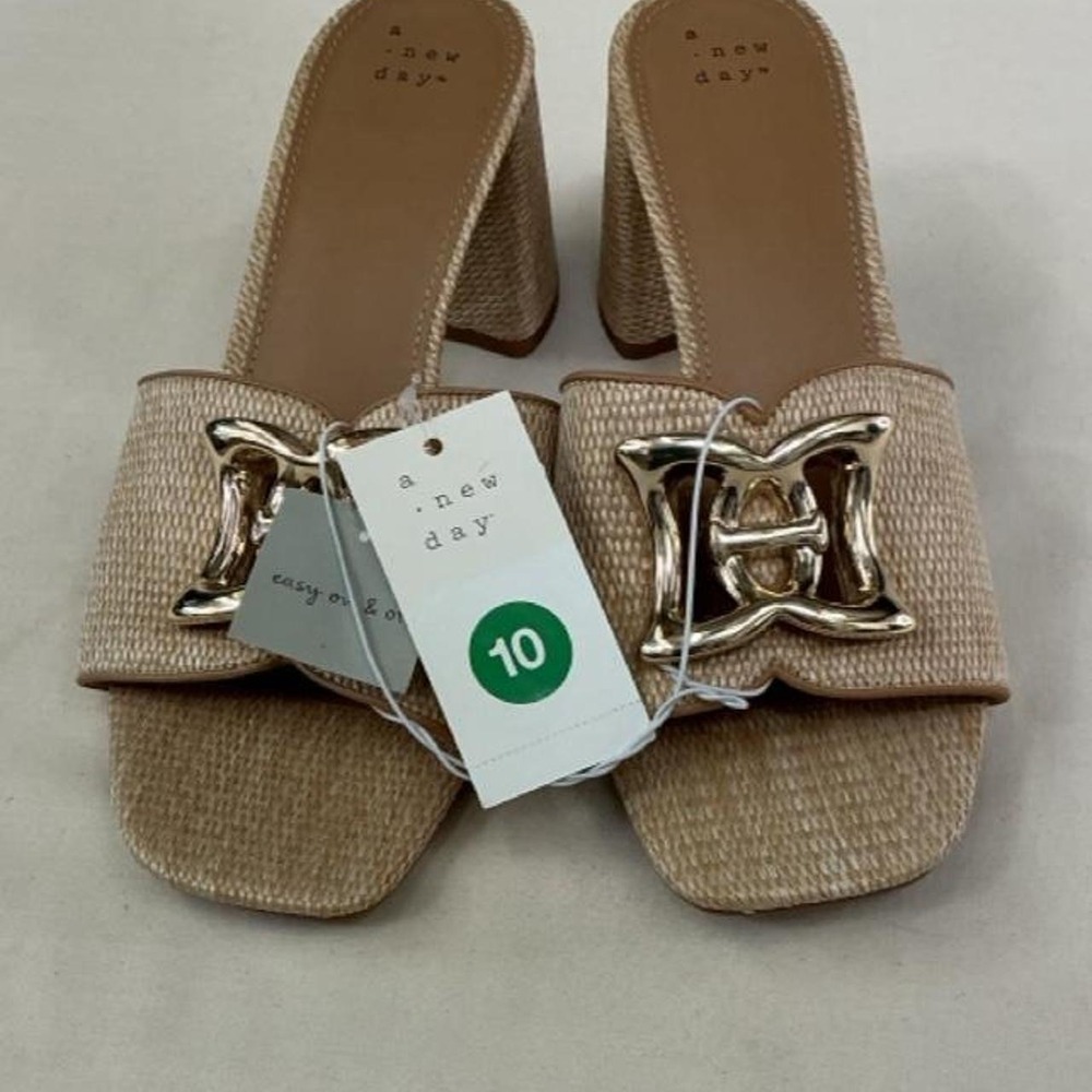 gorgeous A New Day raffia-inspired heeled sandals